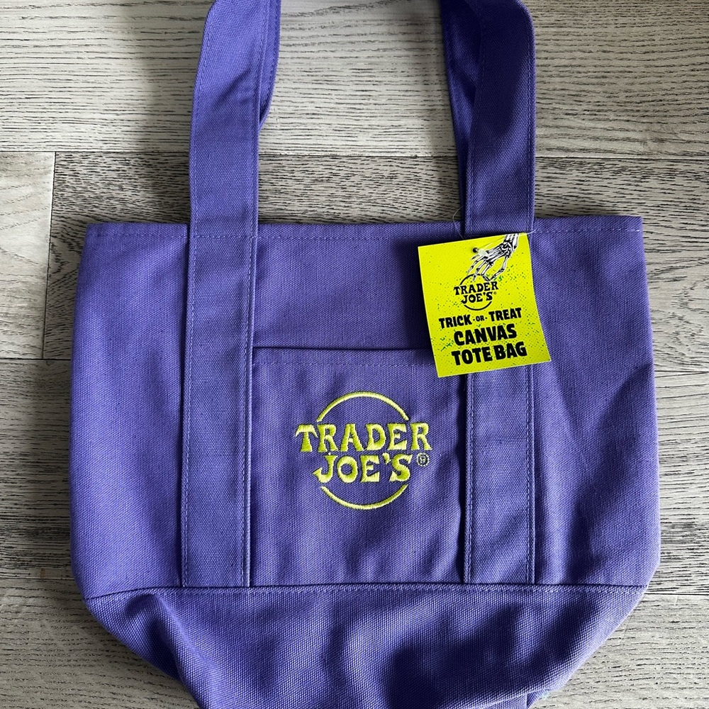 Trader Joe's Mini Purple Canvas Tote Bag